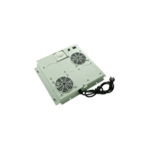 Canovate 2'li Rack Kabinet Fan Modülü Termostatlı Ral 7035 Gri 2 Yıl Üretici Garantili