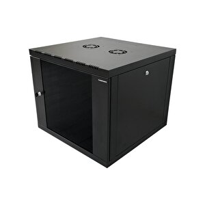 9u 540x550 Mm Eko Serisi Yan Panelli Tek Gövdeli Duvar Tipi Kabinet Siyah 2 Yıl Üretici Garantili