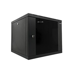 Canovate 9u 540x550 Mm Eko Serisi Yan Panelli Tek Gövdeli Duvar Tipi Kabinet Siyah 2 Yıl Üretici Garantili