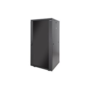 26u 600x600mm 19'' Dikili Tip Network Rack Kabinet Siyah 2 Yıl Üretici Garantili