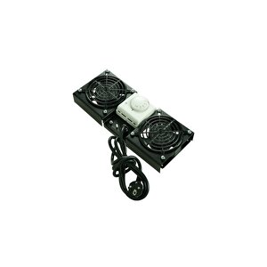 2li Rack Kabin Fan Modülü Termostatlı Duvar Tipi Siyah 2 Yıl Üretici Garantili