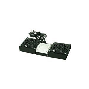 2li Rack Kabin Fan Modülü Termostatlı Duvar Tipi Siyah 2 Yıl Üretici Garantili