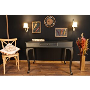 Wooding 100 Cm Çekmeceli Masif Lake Siyah Çalışma Masası