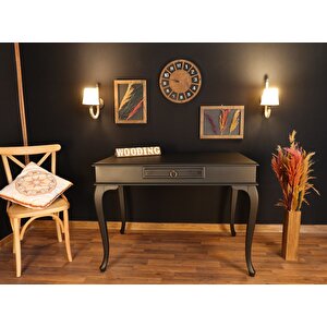 Wooding 100 Cm Çekmeceli Masif Lake Siyah Çalışma Masası