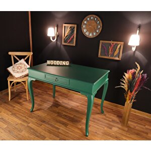 Wooding 100 Cm Çekmeceli Masif Lake Yeşil Çalışma Masası