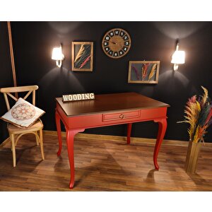 Wooding 100 Cm Çekmeceli Masif Kırmızı Ceviz Çalışma Masası