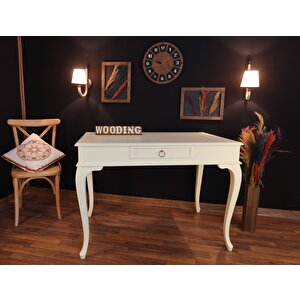 Wooding 100 Cm Çekmeceli Masif Lake Krem Çalışma Masası