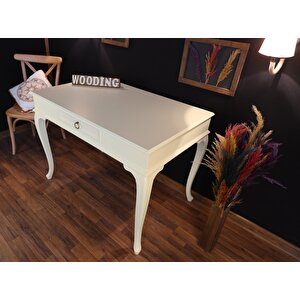 Wooding 100 Cm Çekmeceli Masif Lake Krem Çalışma Masası