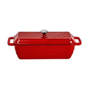 Döküm Ekmek Tenceresi / Terrine Serisi. Ölçü 11x31cm. Kırmızı