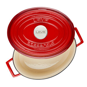 Döküm Oval Tencere. Edition Serisi Ölçü 23x29cm. Kırmızı