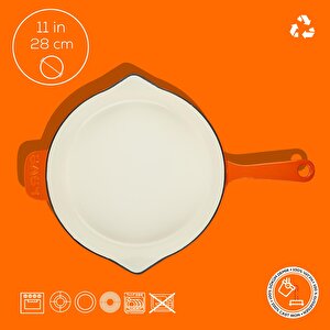 Lava Döküm Yuvarlak Kızartma Tavası Döküm Demir Yekpare Saplı Edition Serisi Çap(ø)28cm.