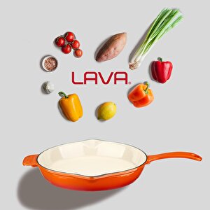 Lava Döküm Yuvarlak Kızartma Tavası Döküm Demir Yekpare Saplı Edition Serisi Çap(ø)28cm.