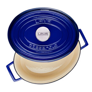 Döküm Oval Tencere. Edition Serisi Ölçü 23x29cm. Mavi