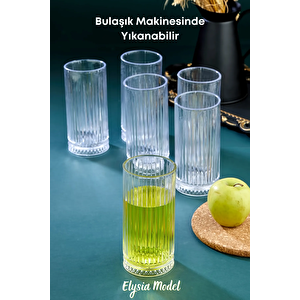 6 Lı Kristal Akrilik Su Meşrubat Bardağı 300 Cc Elysia Model Mika Bardak (cam Deği̇ldi̇r)