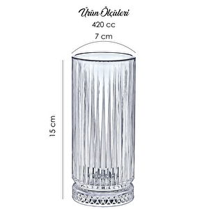 6 Lı Kristal Akrilik Su Meşrubat Bardağı 420 Cc Elysia Model Mika Bardak (cam Deği̇ldi̇r)