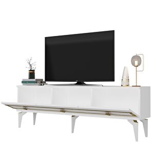 Nova Tv Sehpasi (alt Modül) Ve Konsol 2'li̇ Salon Takimi Beyaz-Altın