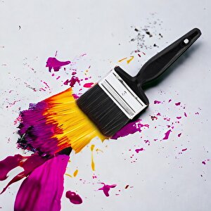 Yağlı Boya Fırça No: 3 Resim Ressam Fırçası Hobi Sanat Duvar Metal Ahşap Boyama Plastik Saplı