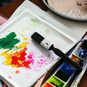 Yağlı Boya Fırça No: 1 Resim Ressam Fırçası Hobi Sanat Duvar Metal Ahşap Boyama Plastik Saplı