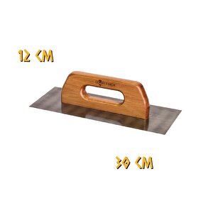 İzmir Fırça Ahşap Saplı Alçı Malası Düz - 30 Cm.
