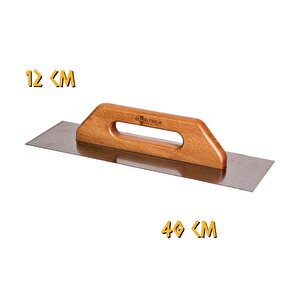 İzmir Fırça Ahşap Saplı Alçı Malası Düz - 40 Cm.
