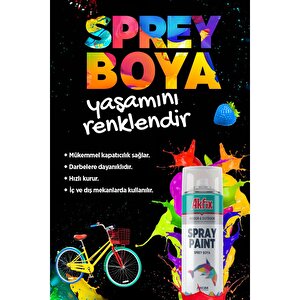 Akfix Kalıcı Akrilik Sprey Boya Parlak Mavi 400 Ml Tasarım Metal Ahşap Plastik Beton Yüzey Boyama