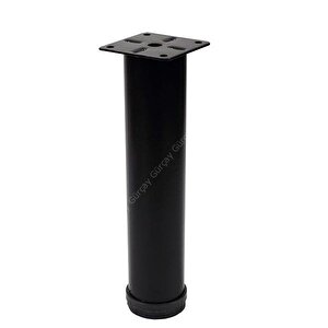 Metal Mobilya Ayağı Siyah Çap 42mm - 20cm (4 Adet) Siyah
