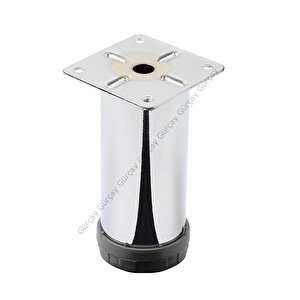 Metal Mobilya Ayağı Krom Çap 42mm - 10cm (4 Adet) Krom