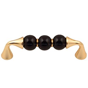 İris Taşlı Kulp Altın Siyah 96mm (2 Adet) Siyah - Gold
