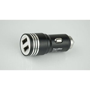 Palemax 2,4a Output Max Çift Girişli (araba) Araç Şarj Aleti Siyah