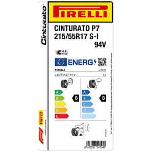 215/55 R17 94v Cinturato P7 Seal Inside Oto Yaz Lastiği (üretim: 2023)