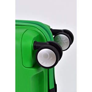 United Colors Of Benetton Kırılmaz Polipropilen 2'li Valiz Seti Büyük Boy - Orta Boy Yeşil Bnt1000