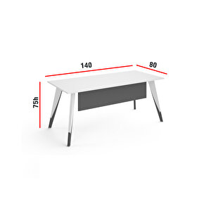 Royal Çalışma Masası - Beyaz - Antrasit - 140 Cm
