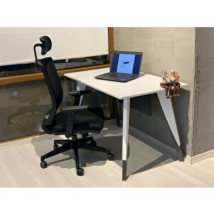 Uzay Ofis Royal Çalışma Masası - Beyaz - Antrasit - 140 Cm