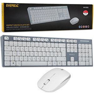 Km-6063 Beyaz/gri̇ Kablosuz Q Multimedya Klavye+mouse Set