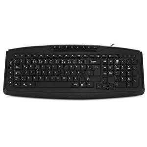 Kb-920 Usb Kablolu Full Boy 14 Multi̇medya Tuşlu Si̇yah Q Klavye