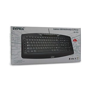 Everest Kb-920 Usb Kablolu Full Boy 14 Multi̇medya Tuşlu Si̇yah Q Klavye