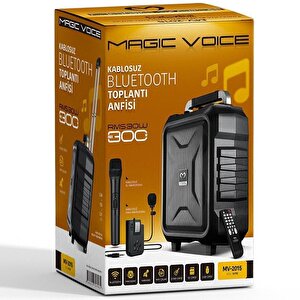 Magicvoice Mv-2015 Usb-sd-bt 1 El + 1 Yaka Mikrofonlu 300w Taşınabilir Şarjlı Hoparlör Anfi