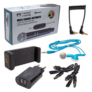 Magicvoice Mv-19602 Uhf Kablosuz Kamera Uyumlu Bluetooth İkili Mikrofon Set