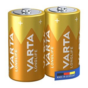 Varta Longlife 2 X D Size Alkalin Büyük Boy Pil