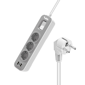 Vea Ve-nova103u A Class 3'lü 2 Usb'li Anahtarlı 1.5 Metre Akım Korumalı Priz