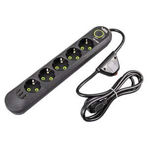 Vea Va-21561 5'li 3 Usb'li 1.5 Metre Akım Korumalı Priz Siyah