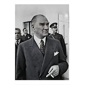 Siyah Beyaz Atatürk Desenli Mdf Tablo 35cm X50cm 35x50 cm