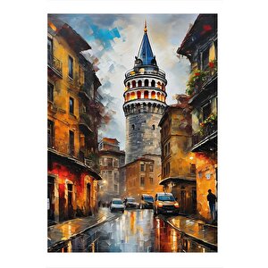 İstanbul Galata Kulesi Modern Mdf Tablo 35cm X50cm 35x50 cm