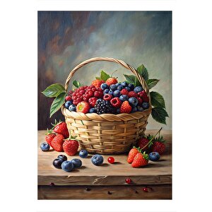 Orman Meyveleri Desenli Mdf Tablo 25cmx 35cm 25x35 cm