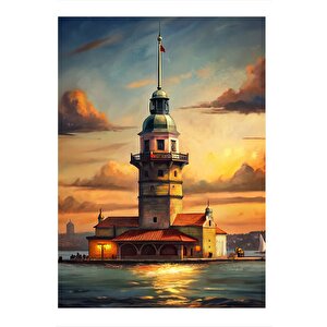 İstanbul Galata Kulesi Art Mdf Tablo 35cm X50cm 35x50 cm