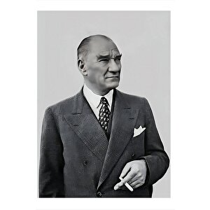 Mustafa Kemal Atatürk Modern Ahşap Tablo 35cm X50cm 35x50 cm