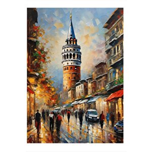 İstanbul Galata Kulesi Desenli Mdf Tablo 35cm X50cm 35x50 cm