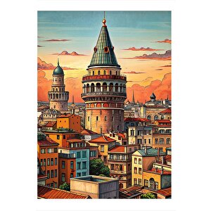 Galata Kulesi Model Mdf Tablo 25cmx 35cm 25x35 cm