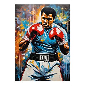 Muhammad Ali Boksör Tasarım Ahşap Tablo 35cm X50cm 35x50 cm