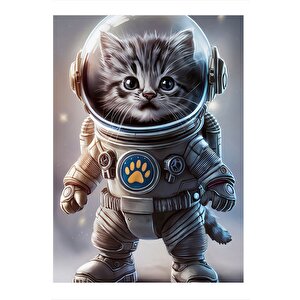 Astronot Kedi Mdf Tablo 35cm X50cm 35x50 cm